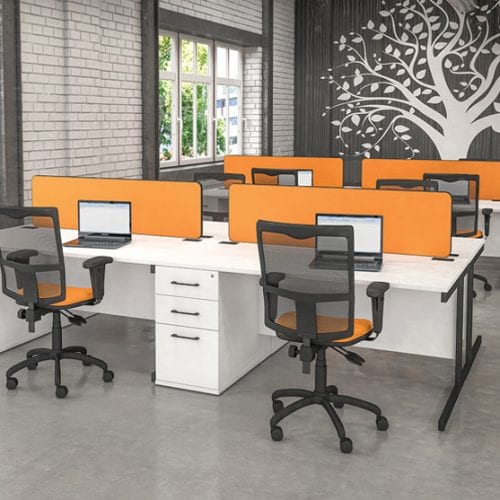 Imperial sirius desk in orange and White
