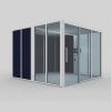 Era hoozone office pod with glass and fabric panels