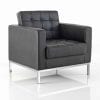 Reception Leather Armchair in Black