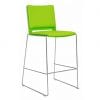 Upholstered Green High Stool Cantilever Legs