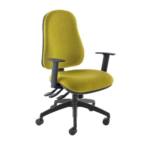 Green nova chair ergonomic back with height adjustable arms from psi seating