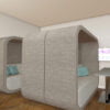 Snug & Snuggle sofa meeting booths in grey