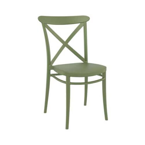 Cross Side Chair in Green