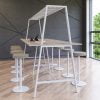 Aspect a frame poseur table with white overframe