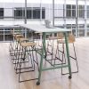 Aspect Pale Green Leg White Mobile Table